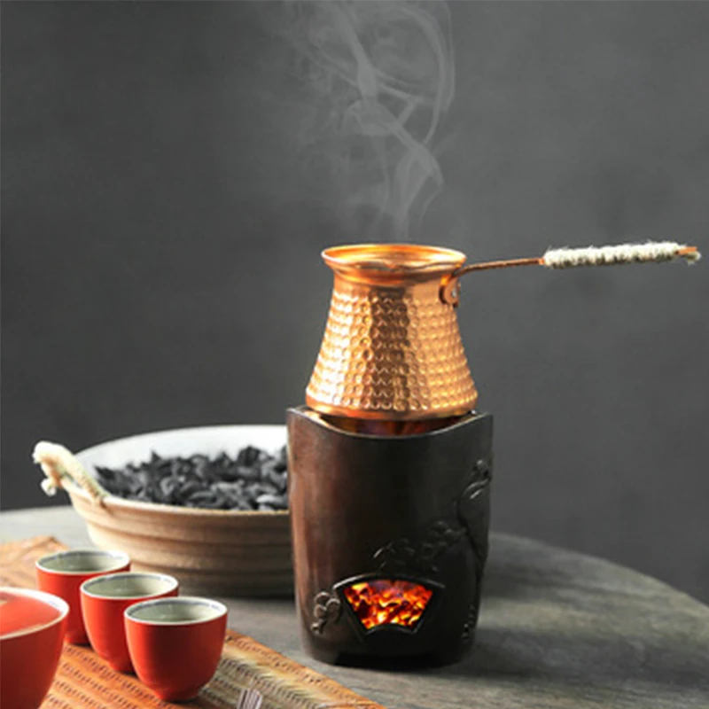 200ml Longhandled Turkish Tea Set Open Flame Heating Pot Teapot Charcoal Roasted Teapot One