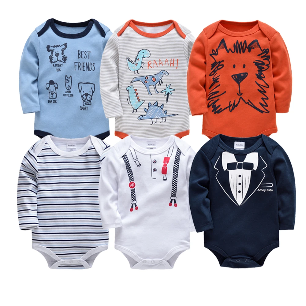 bamboo baby bodysuits	 3 6 Pcs/set Baby Girl Rompers Long Sleeve Cute Print Cotton Soft Newborn Clothes Infant 3m Jumpsuit Toddlers Clothing customised baby bodysuits Baby Rompers