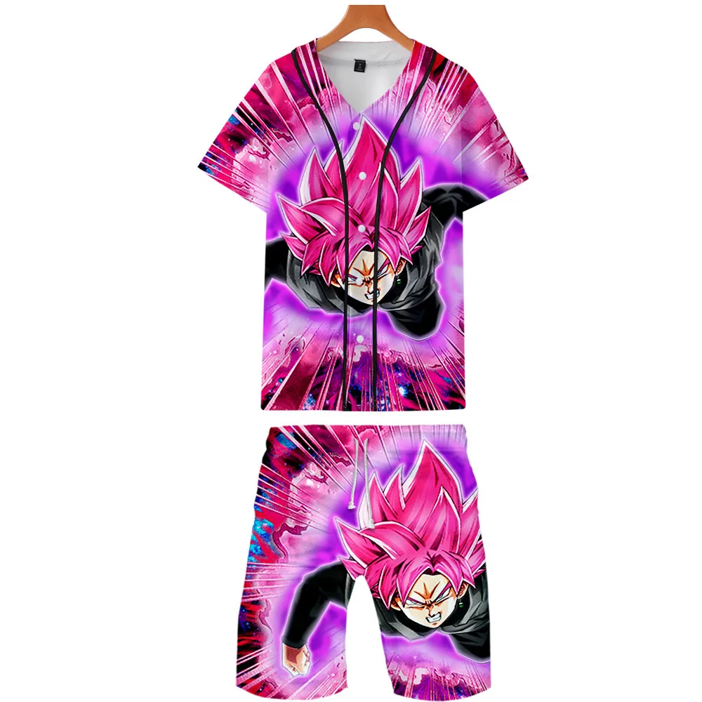 DRAGON BALL летние мужские повседневные пляжные костюмы шорты с коротким рукавом свитер+ брюки Быстросохнущий Спортивный костюм спортивные костюмы Спортивная одежда
