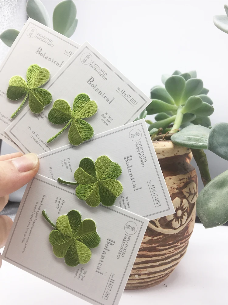 4 шт./лот Lucky Clover Вышивка Патчи пришить Аппликация Железный патч для одежды обувь DIY ремесло Ремонт Наклейка на одежду милый