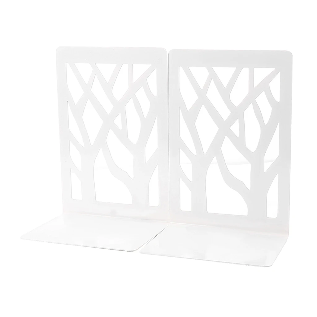 1Pair New Contemporary Mat Simple Metal Bookends Book Ends Pair Black