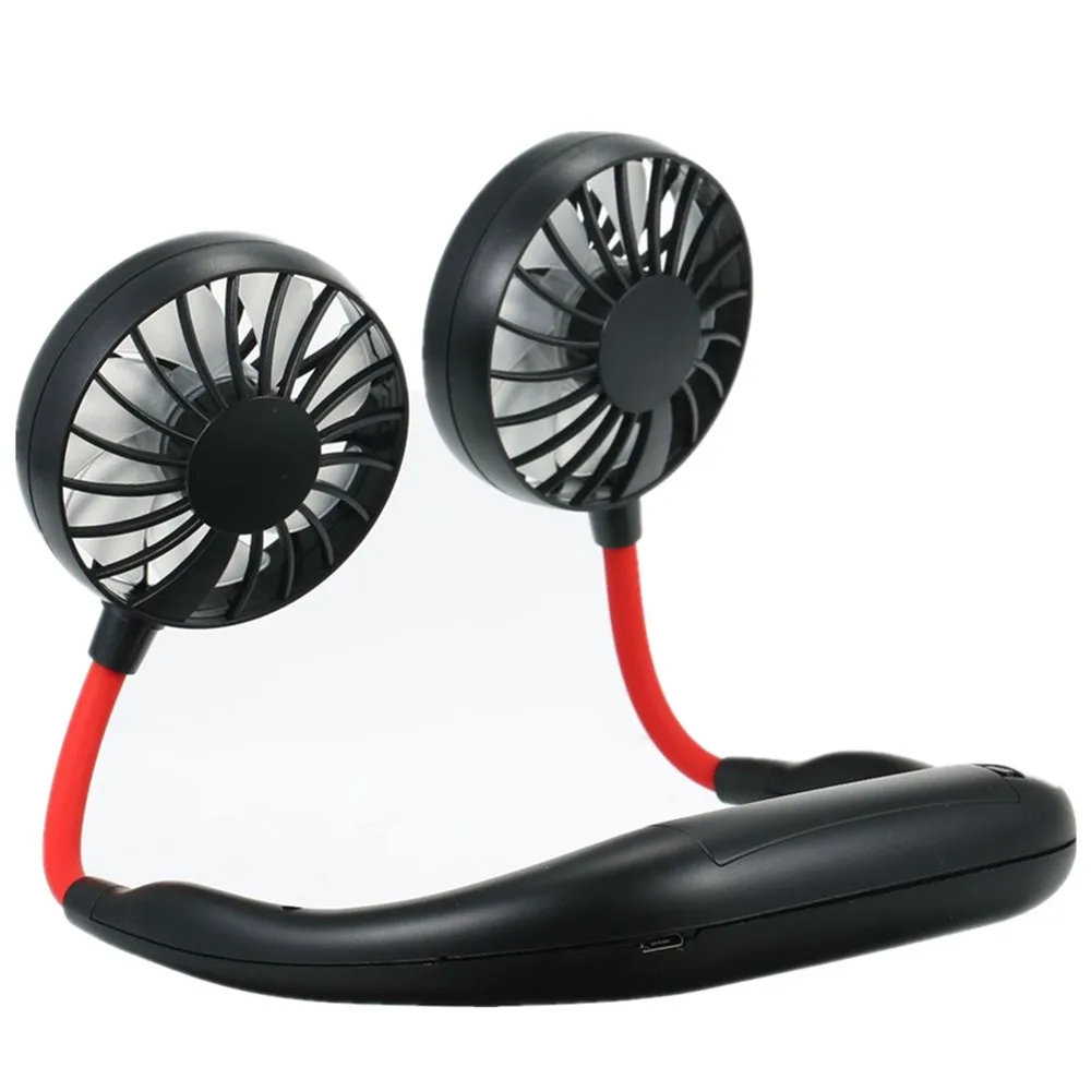 New Neckband Fan Handheld Sports 3 Speeds Adjustable Wearable Charging Hanging Portable Lazy USB Travel | Бытовая техника