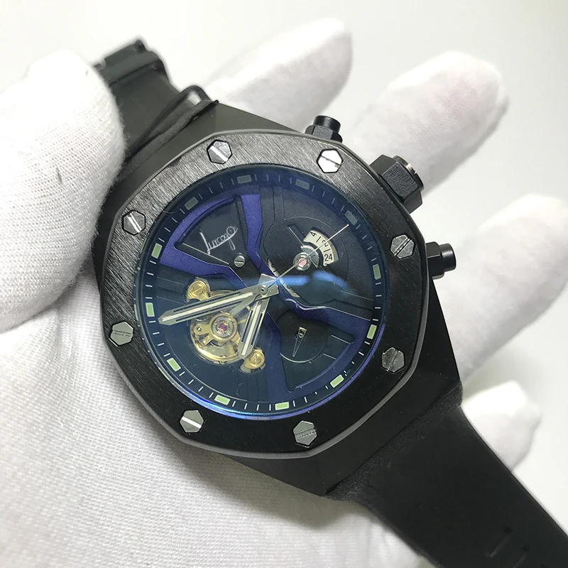 

2019 new Skelton Mechanical automatic luxury brand A-p Limited Royal Balance Wheel Open worked Oak Watches 15407 Watch 41mm Men