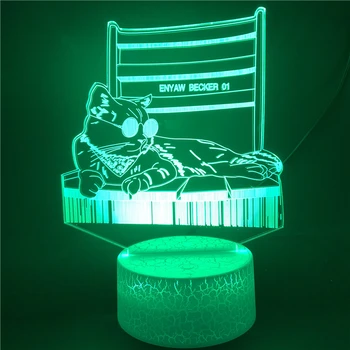 

Alarm Clock Base The Cat Lies on The Chair Animal Touch Sensor Led Night Light Bright Base Directly Supply Office Nightlight