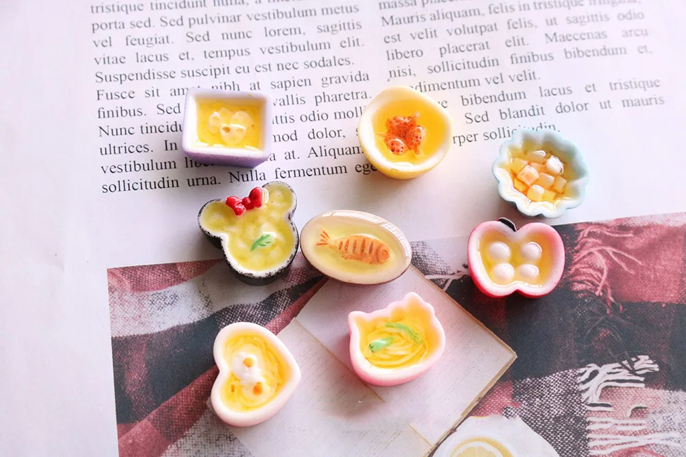 10 шт. миниатюрный моделирования искусственные продукты смолы мини-игрушки плоская спина, Кабошон Украшение для скрапбукинга творческие, декоративные, для рукоделия