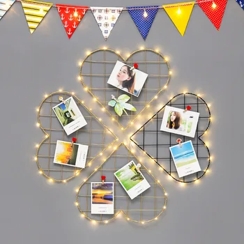 

INS DIY Grid Decoration Photo Wall Iron Mesh Wall Hanging Collage Frame Postcard Pictures Display Storage Rack Photo Frame Decor