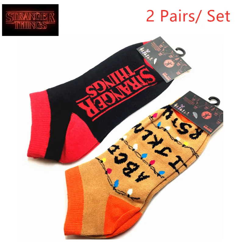 2 пары/набор Stranger Things/ Unisex мультфильм спортивные носки аниме мальчики девочки
