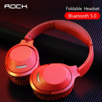 

ROCK Bluetooth Headset Wireless Bluetooth 5.0 Headphone with Microphone for iOS Android Foldable Mobile Phones Computer