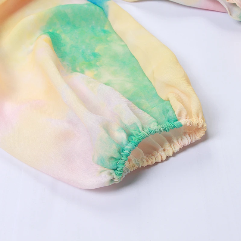 TWOTWINSTYLE хит, цветное Платье с принтом, женское платье с длинным рукавом и круглым вырезом, высокая талия, на шнуровке, женское платье, Весенняя Повседневная мода