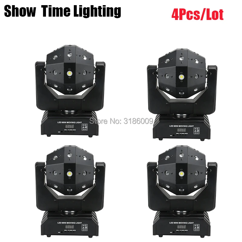 

4Pcs/Lot Unlimited Rotate Dj Laser Disco Led Strobe 3 IN 1 Moving Head Light Good Effect Use For Party KTV Night Club Bar