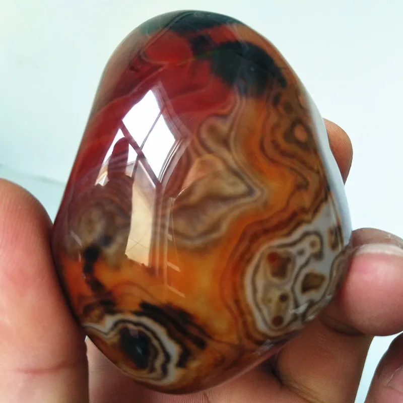 Natural stone Sardonyx agate palm stones playthings small stones and crystals healing crystals - Цвет: X14   108g