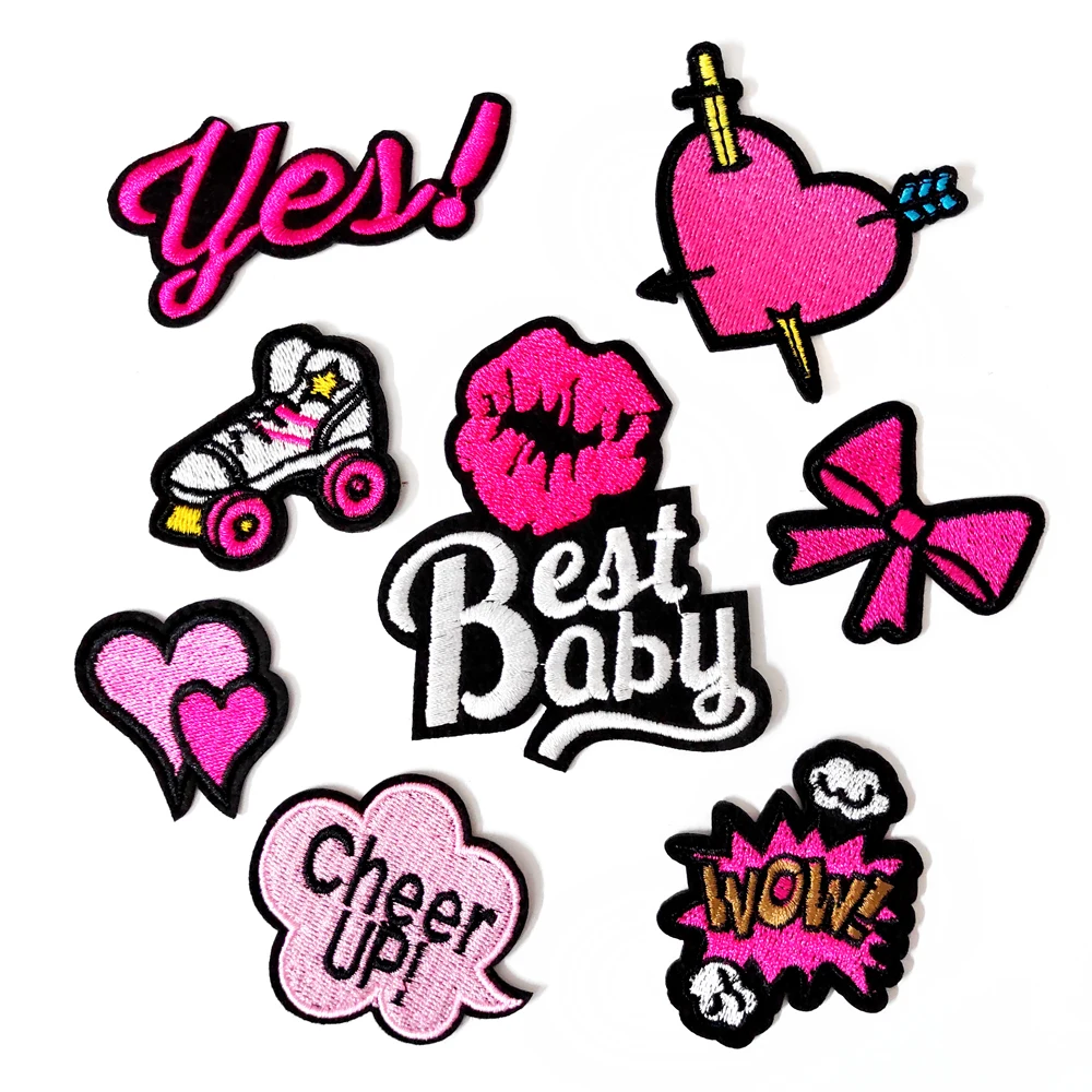 8pcs/lot Best Baby Yes Cheer Up Cartoon Badges Diy Embroidery Patch  Applique Clothes Ironing Clothing Sewing Supplies Decorative - Patches -  AliExpress