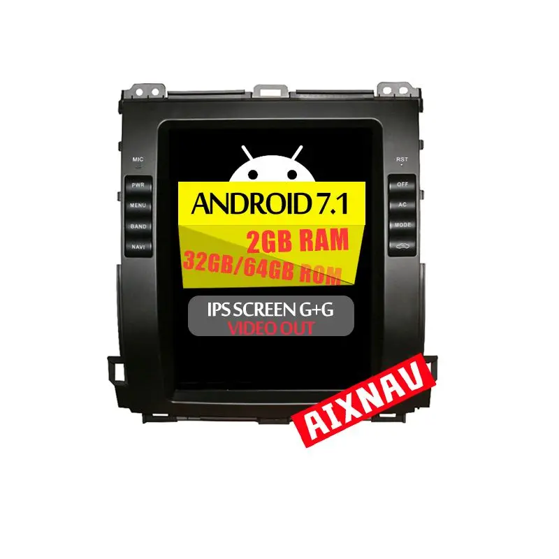 Автомобильный радиоприемник MP5 мультимедийный плеер для Toyota Prado DVD 2 навигация DIN gps Android 6,0 64G 2G 2002-2009 Авторадио parktronic