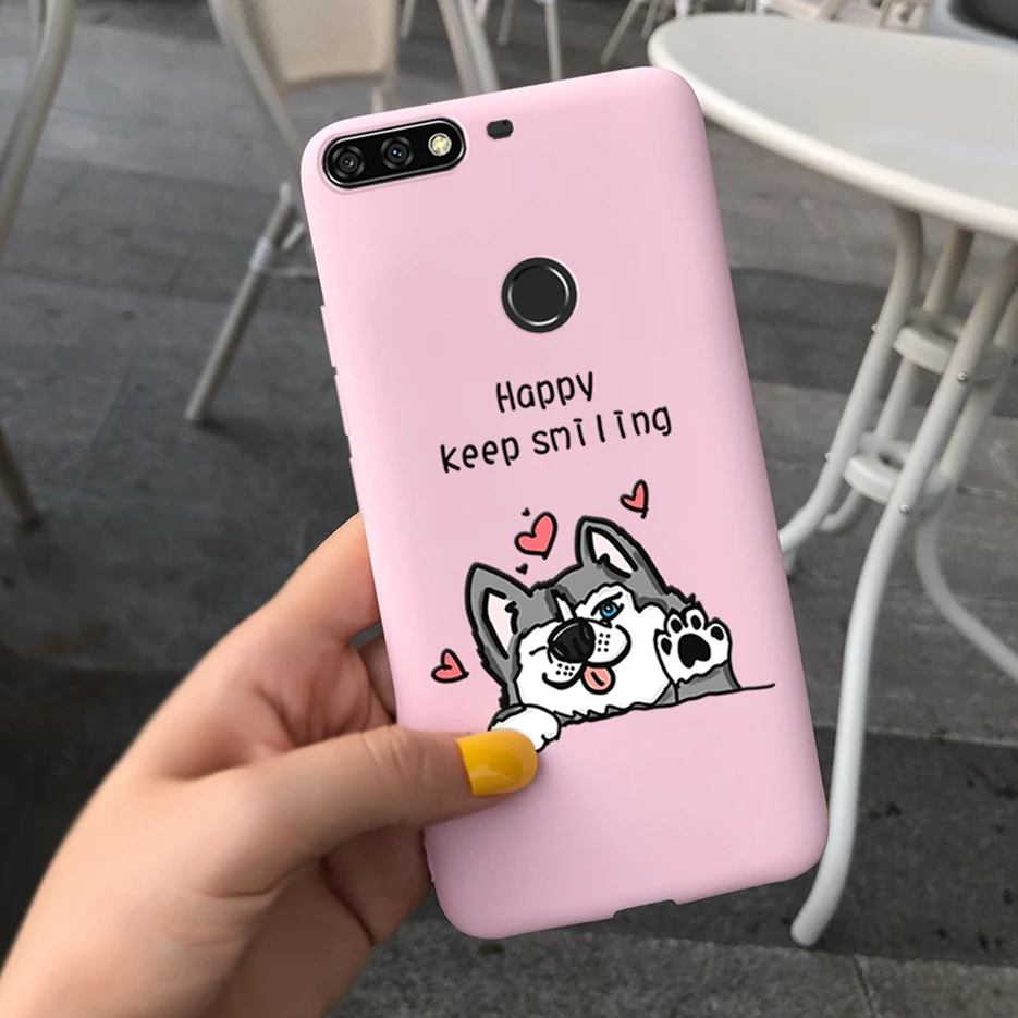 molle phone pouch For Huawei Y7 2018 Case Honor 7C Cute Candy Painted Cover Soft Silicone Phone Cases For Huawei Y7 Prime 2018 Honor7C Cover Coque phone pouches