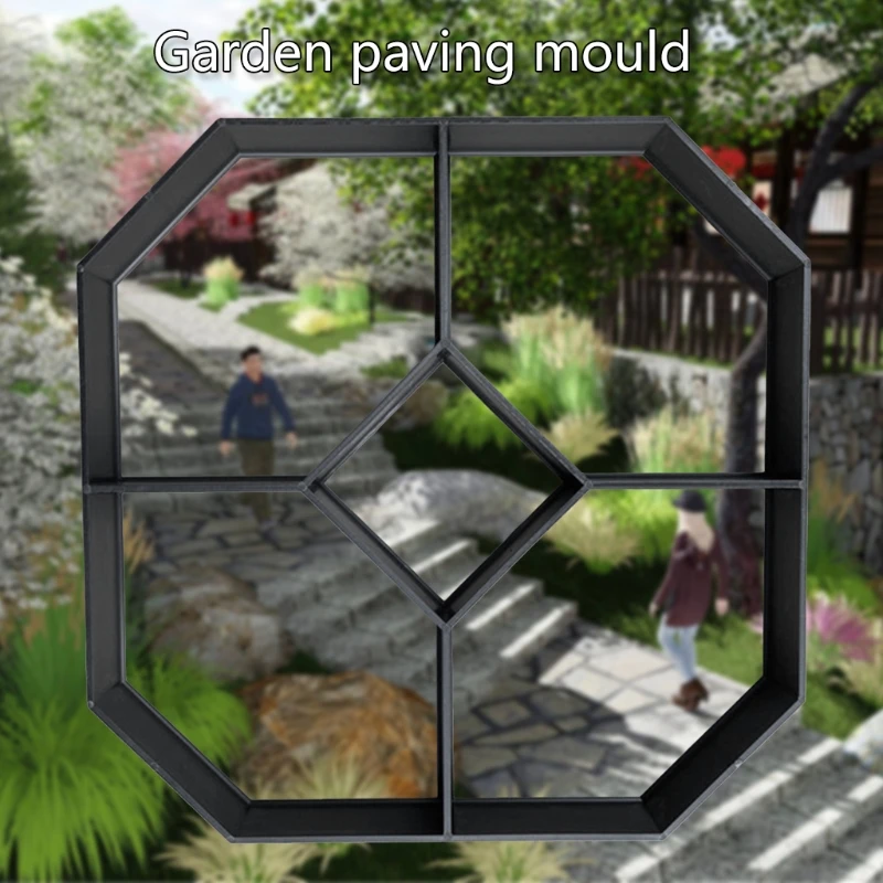 Concrete Molds Imitation Wood Grain DIY Path Maker Paving Cement Brick Stepping Pavement