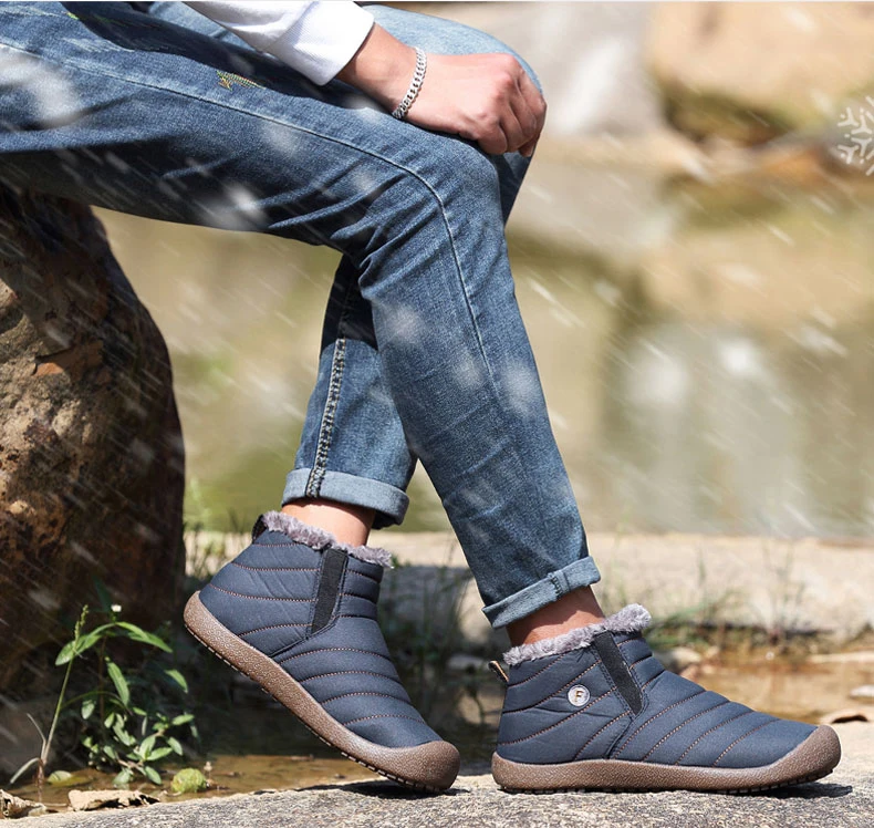 Damyuan Fashion Winter Snow Men's Sneakers Outdoor Warm and Comfortable Windproof Waterproof Non-slip Casual Running Shoes