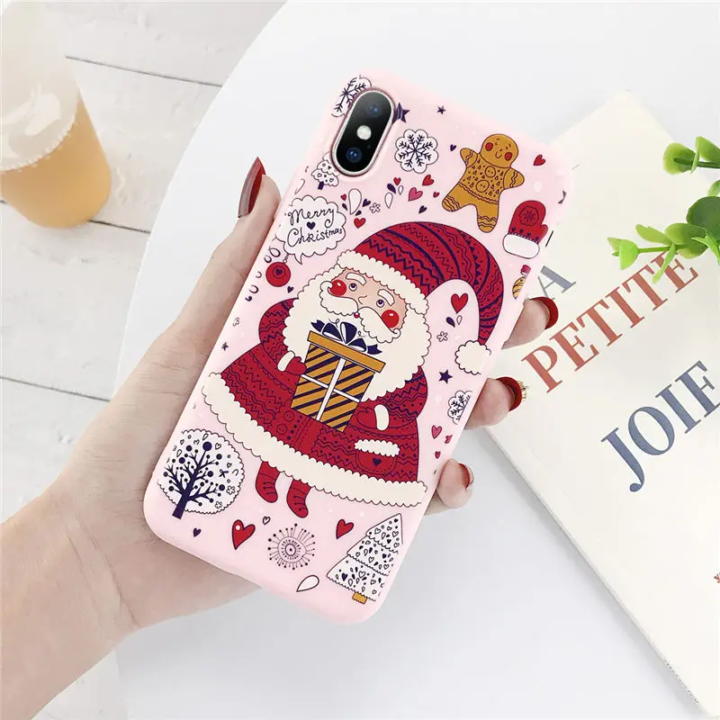 Lovebay силиконовый чехол для телефона с рождественским рисунком для iPhone 7 8 6 6s Plus 11 Pro X XR XS Max 5 5S SE женщина девушка Санта Клаус мягкая задняя крышка - Цвет: 8295