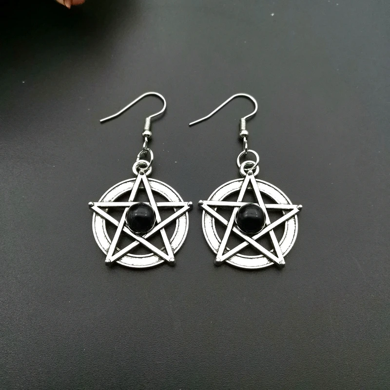 femte Kan ikke lide Kakadu Supernatural Pentagram Earrings Vintage Pentacle Red Black Crystal Dangle  Earrings for Women Fashion Jewelry Accessories - AliExpress