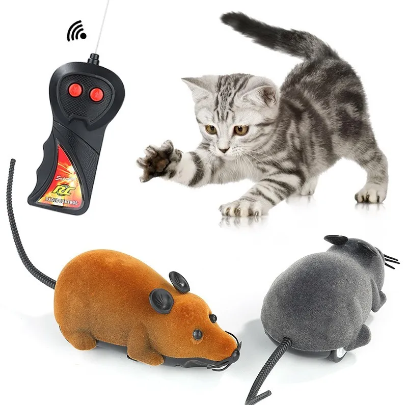 Plush Mouse Mechanical Motion Rat Wireless Remote Electronic Rat Kitten Novelty Funny Pet Supplies Pets Gift Cat Toys Cat Puppyt