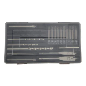 

21pcs/set For Woodworking Power Tools Light Work With Storage Box Practical Drill Bit Ceramic Tile Screwdriver Multifunction