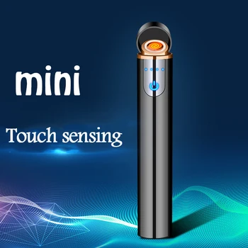 

Mini USB Rechargeable Cigarette Lighter Windproof Flameless Electric Lighters Plasma Smoking Cigar Metal Lighter USB Charging