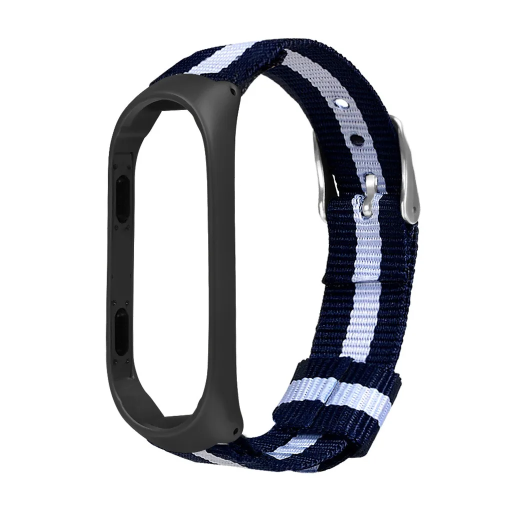 Для mi band 4 нейлон для Xiaomi mi ремешок 4 ремешок Ремешки для наручных часов тканый Ремешок Браслет Замена ремня металлический браслет#20/