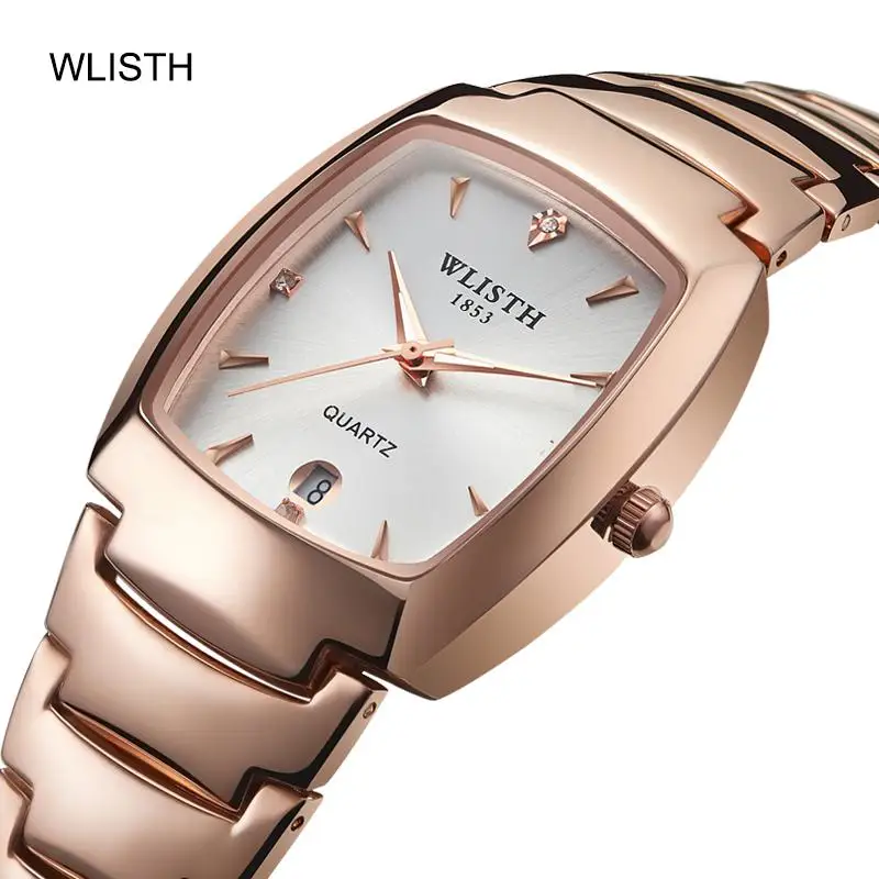 REVIEW TOP SELLER  WLISTH Couple Watch New Fashion Lovers Watches Man Women Luxury Brand Gold Calendar Wristwatches Qu