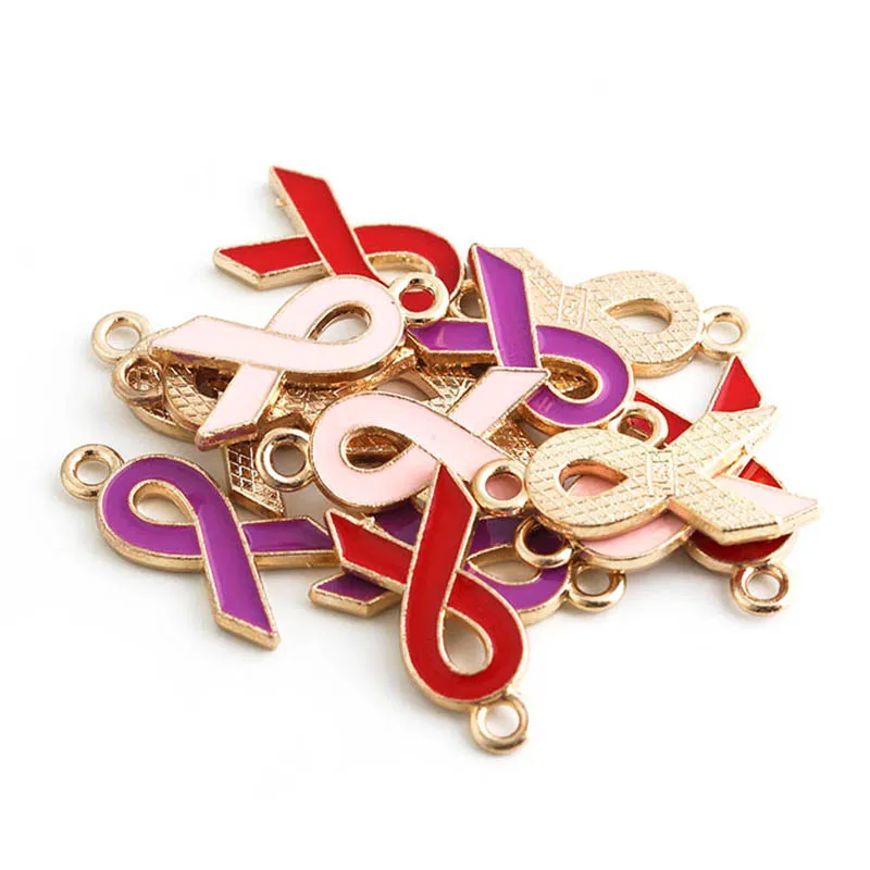 

10pcs/lot Red Ribbon Charms Enamel Charms Earrings Necklace Accessories Handmade Ornament Charms for Jewelry Making Wholesale