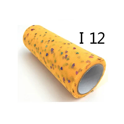 12 Gold yellow 15 см 10 ярдов блестки сердце Тюль рулоны Свадебные украшения марияж ткань тюль с блестками в руллонах DIY ремесло день рождения принадлежности - Цвет: 12 Gold yellow