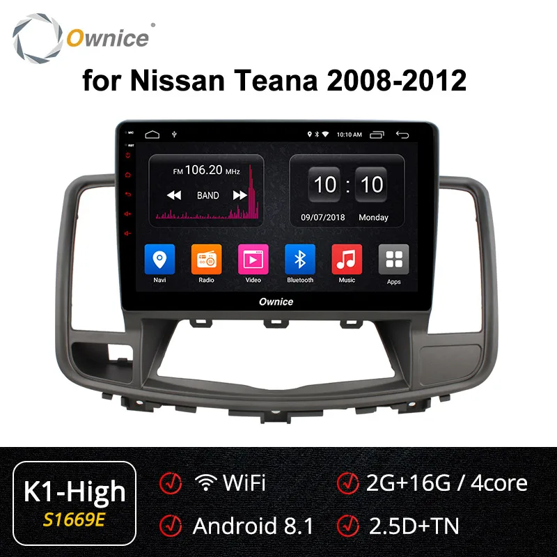 S1669 K1-High Ownice 2DIN 10," 8 ядерный 360 Panorama k3 k5 k6 Автомагнитола для Nissan Teana 2008-2012 Android 9,0 автомобильный dvd-плеер DSP 4G LTE SPDIF - Цвет: S1669 K1-High