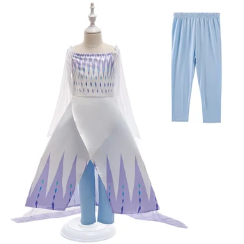 

Halloween new European and American Elsa mesh pattern sleeve princess skirt long Fancy Party Birthday Sets Clothes girl's gift