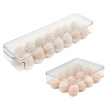 

Egg Storage Box Refrigerator Stackable Transparent Anti-drop Container With Drawing Handle Convenient Storage For Kitchen