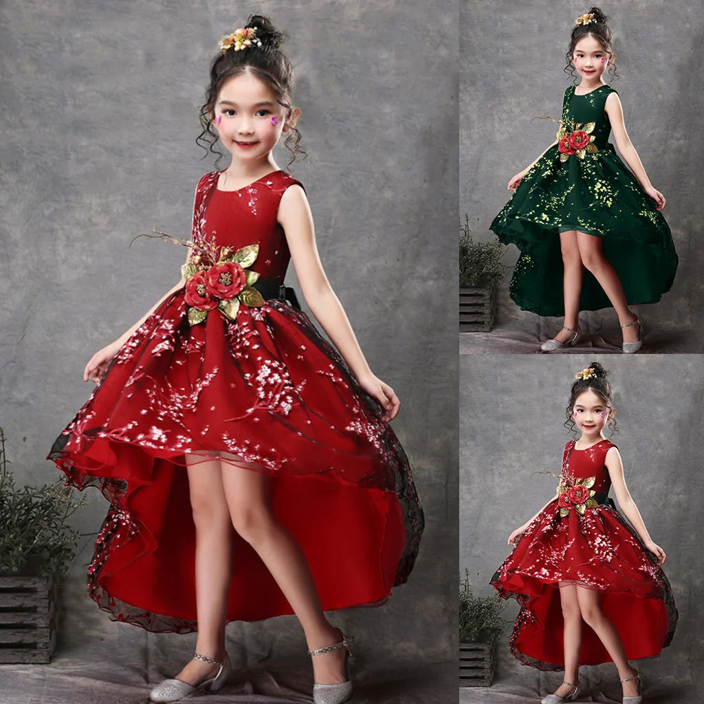 Вечернее платье принцессы для торжественных мероприятий; красивые вечерние платья принцессы; платье с цветочным узором для девочек; торжественное платье для девочек; Robe enfant