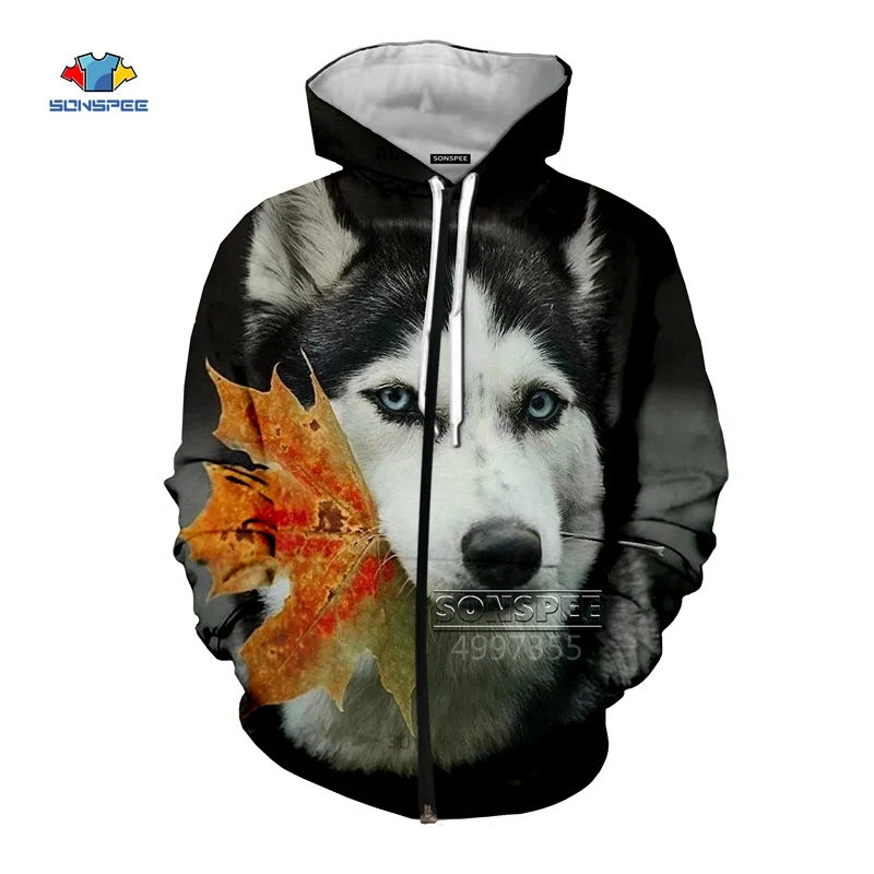 Толстовка SONSPEE Husky Silly Dog с 3D принтом в виде животных для мужчин и женщин в стиле Харадзюку, толстовка в стиле хип-хоп, уличная толстовка на молнии в стиле хип-хоп, пуловер G01