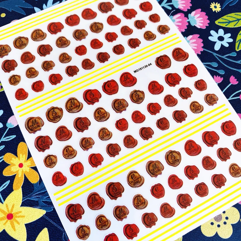 Newest MG191101 19 Fire paint stripe nail sticker 3d nail art sticker nail decal stamping export 2