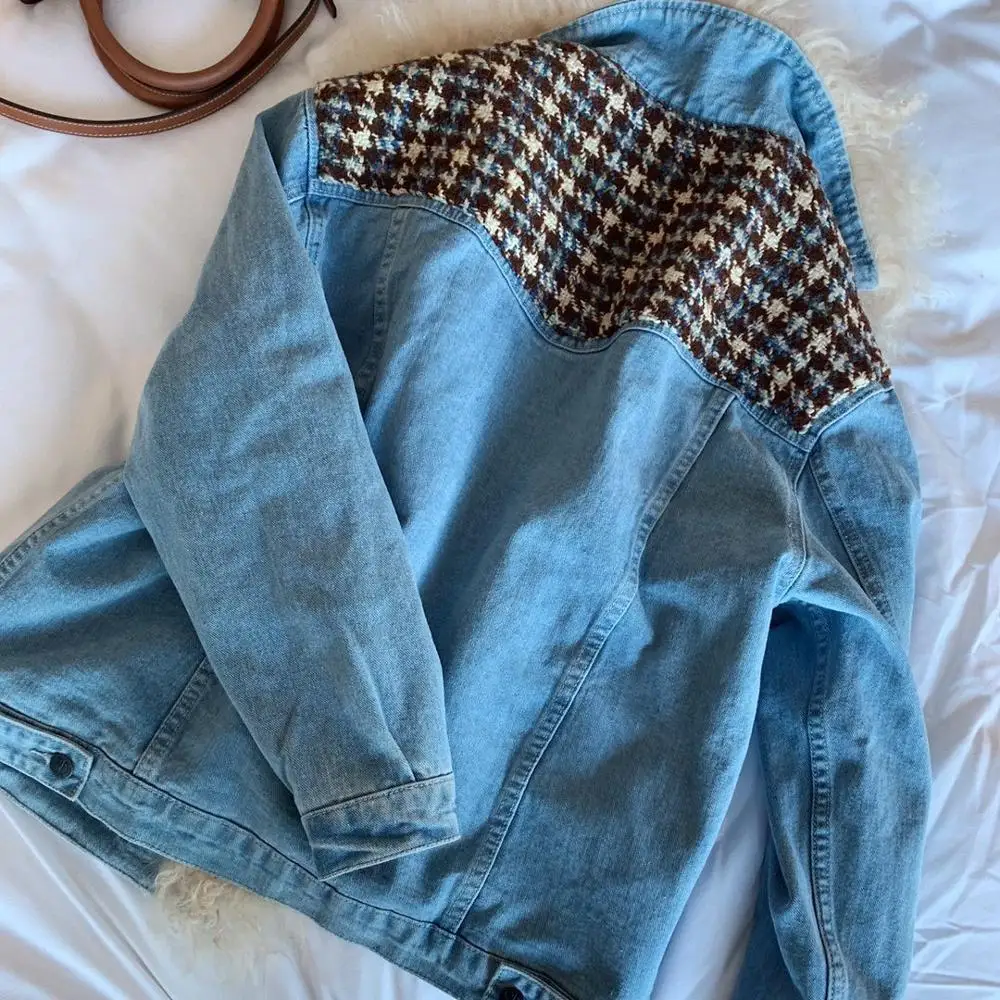 2019FW winner теплая куртка для женщин Лоскутная Джинсовая Верхняя одежда Пальто женское пальто ddxgz2v 12,13