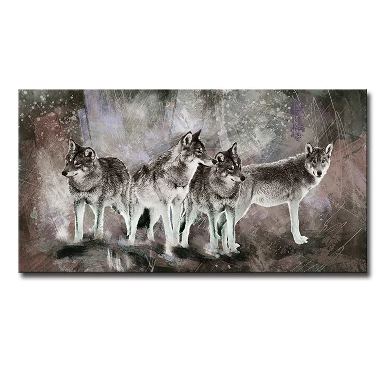 

Hua gu Wholesale Oil Painting Spray Painting Decorative Painting Single Abstract Wolves AliExpress Supply of Goods Hot Selling C