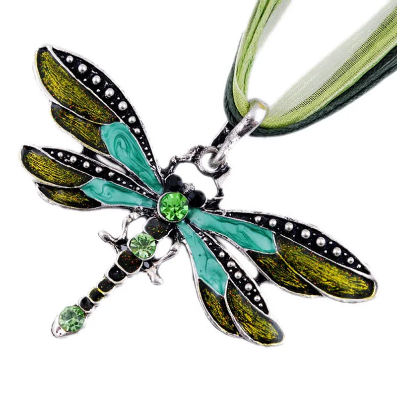 SUMENG New ParagraphWomen Crystal Dragonfly Ribbon Casual Pendant Necklace for Women ewelry 2021 Gifts