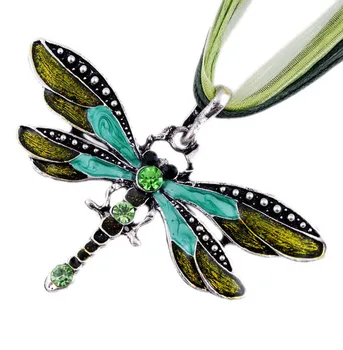SUMENG New ParagraphWomen Crystal Dragonfly Ribbon Casual Pendant Necklace for Women ewelry 2021 Gifts