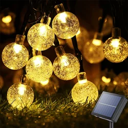 Guirlande solaire Led en cristal, Globe lumineux, éclairage d'extérieur, Patio, fête de jardin, noël, nouvel an, décoration 