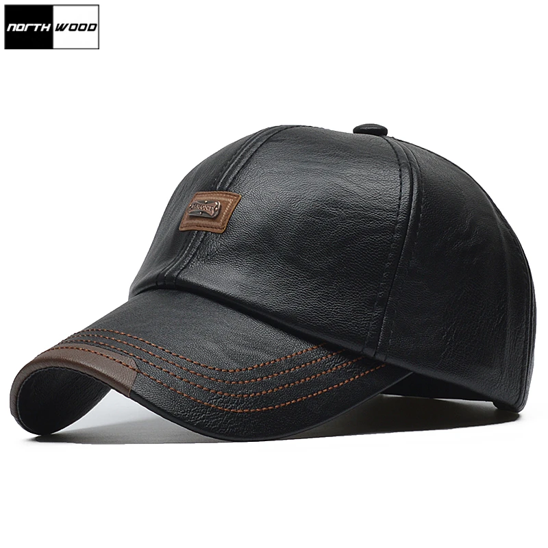 [NORTHWOOD] Марка Осень Зима Кожаная Бейсболка Мужчины Женщины Gorras Planas Snapback Hat Bone Masculino
