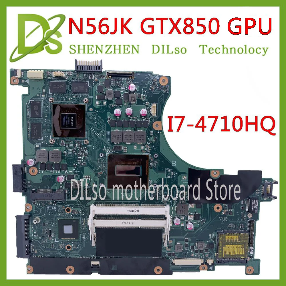 KEFU N56JK материнская плата для ASUS N56J N56JX ноутбука i7-4710HQ CPU GTX850-2GB с видеопамятью |