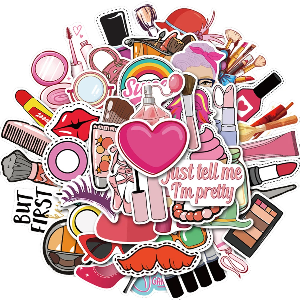 10/30/50PCS Cosmetics Stickers For DIY Motorcycle Travel Luggage Guitar Skateboard