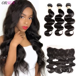 Brazilian Hair Weave Bundles With Frontal 30