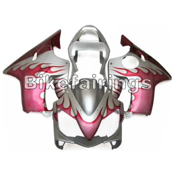 No Tank Cover Полный комплект обтекателей для Honda CBR600F4i 2001 2002 2003 CBR600 F4i ABS пластик впрыска кузова мотоцикла серебро с красным пламенем - Цвет: No Tank Cover