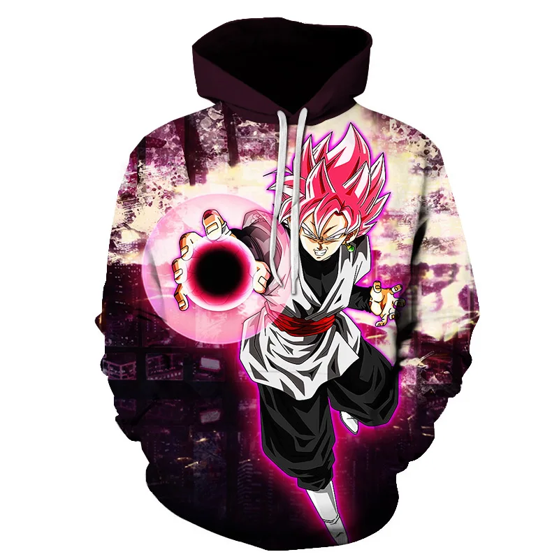 picture color Худи Dragon Ball для маленьких мальчиков/девочек 3D Толстовка 7Dragon Ball Z кофты аниме модные Повседневное костюмы Тонкий пуловер с капюшоном внешний - Цвет: picture color