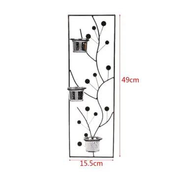 

2pcs Metal Iron Candlestick Hanging Wall Sconce Candle Holder Wedding Home Decor M0XD