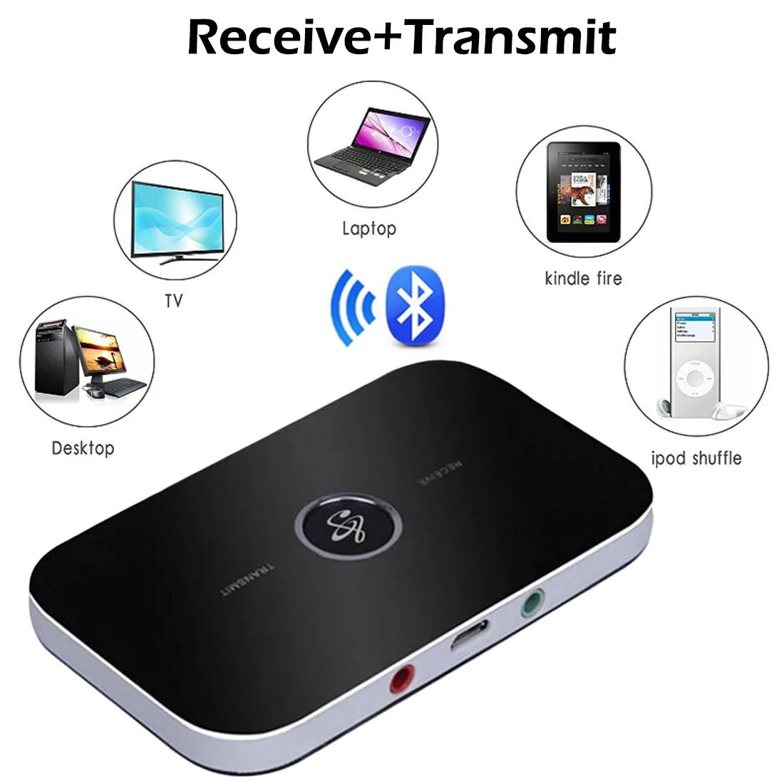 Upgrade B6 Bluetooth 4 0 Transmitter Receiver Wireless Audio Adapter For PC TV Headphone Car Music Wireless Adapter 3 5mm AUX