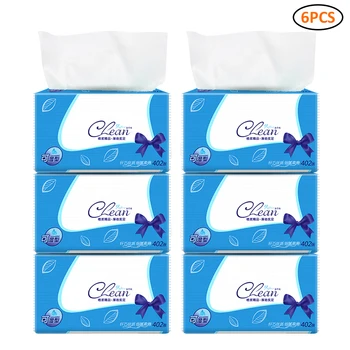 

6 Packs Toilet Paper Towels Oil Wiping Disposable Kitchen Table Dish Cleaning Paper Raw Wood Pumping Paper 4 layer Baby Tissue