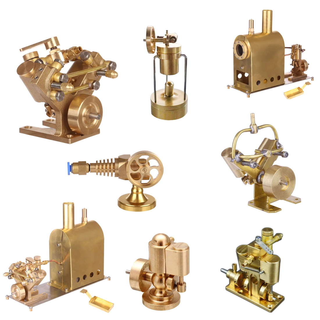 

Microcosm Mini Pure Copper Brass Steam Engine Model Toy Creative Gift Set with or without Boiler Home Decoration Birhtday Gift